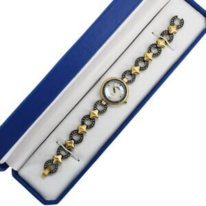 Alto Women Watch 8062 MOP Dial 2 Tone Band Marcasites Art Deco Style With Box
